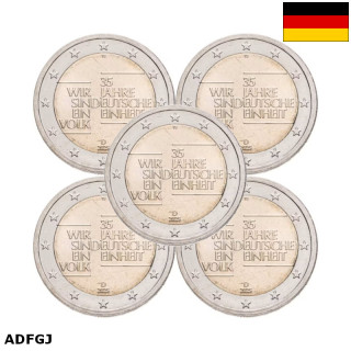 Germany 2 Euro 2025 ADFGJ "German Unification" UNC