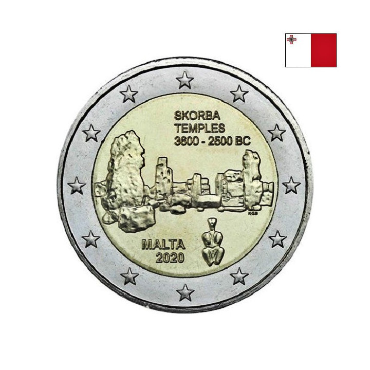 Malta 2 Euro 2020 "Skorba Temples" UNC