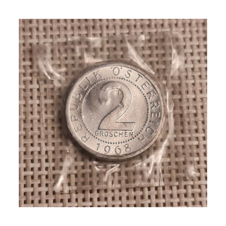 Austria 2 Groschen 1968 KM-2876 BU