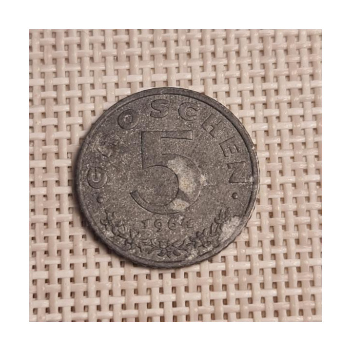Austria 5 Groschen 1964 KM-2875 VF