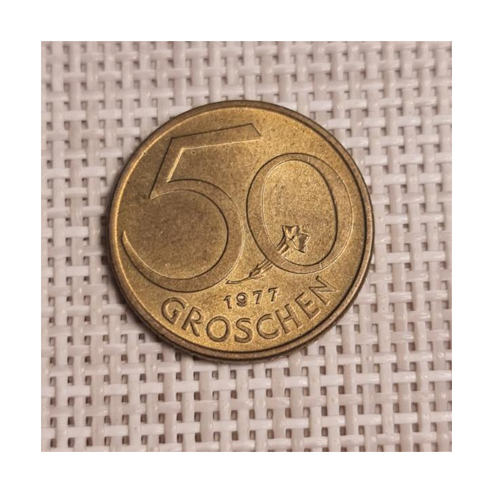 Austria 50 Groschen 1977 KM-2885 VF