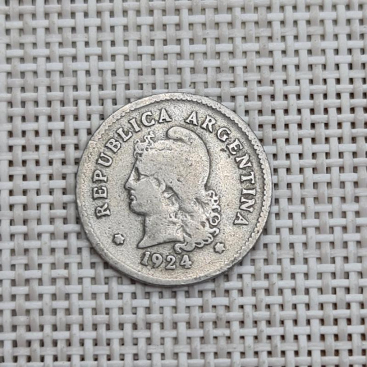 Argentina 10 Centavos 1924 KM-35 VF
