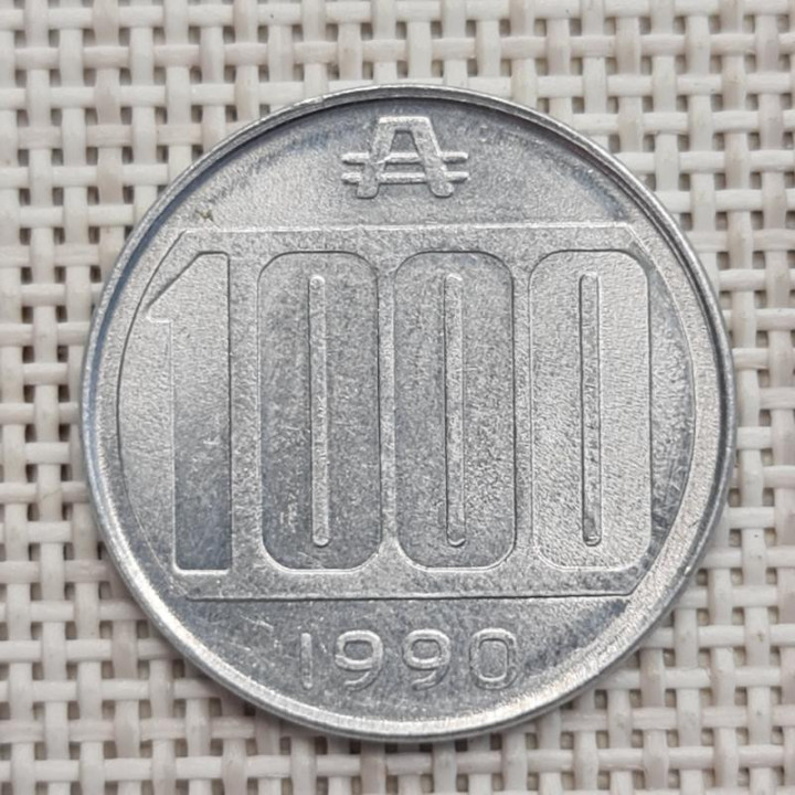 Argentina 1000 Australes 1990 KM-105 XF