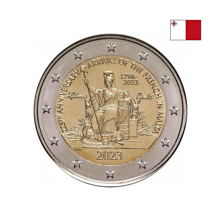Malta 2 Euro 2023 "French Arrival" BU (Coin Card)
