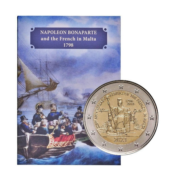 Malta 2 Euro 2023 "French Arrival" BU (Coin Card)