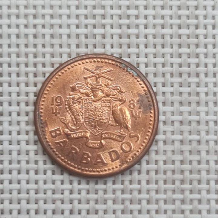 Barbados 1 Cent 1987 KM-10 VF
