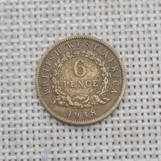 British West Africa 6 Pence 1938 KM-22 VF
