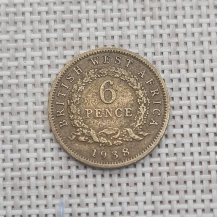 British West Africa 6 Pence 1938 KM-22 VF