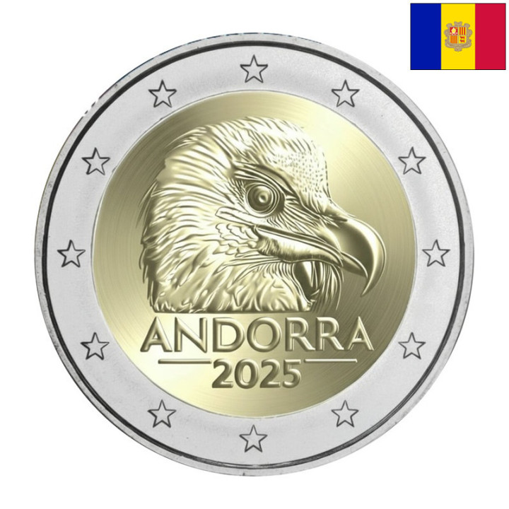 Andorra 2 Euro 2025 "Bearded Vulture" BU (Coin Card)