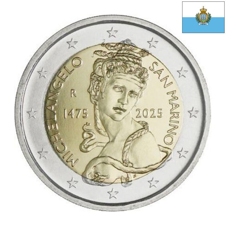 San Marino 2 Euro 2025 "Michelangelo" BU (Coin Card)