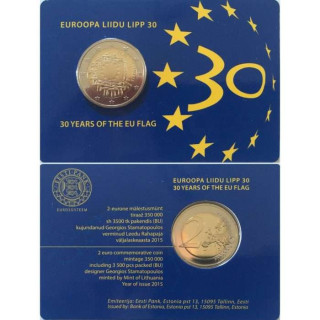 Estonia 2 Euro 2015 "Flag (EUF)" BU (Coin Card)