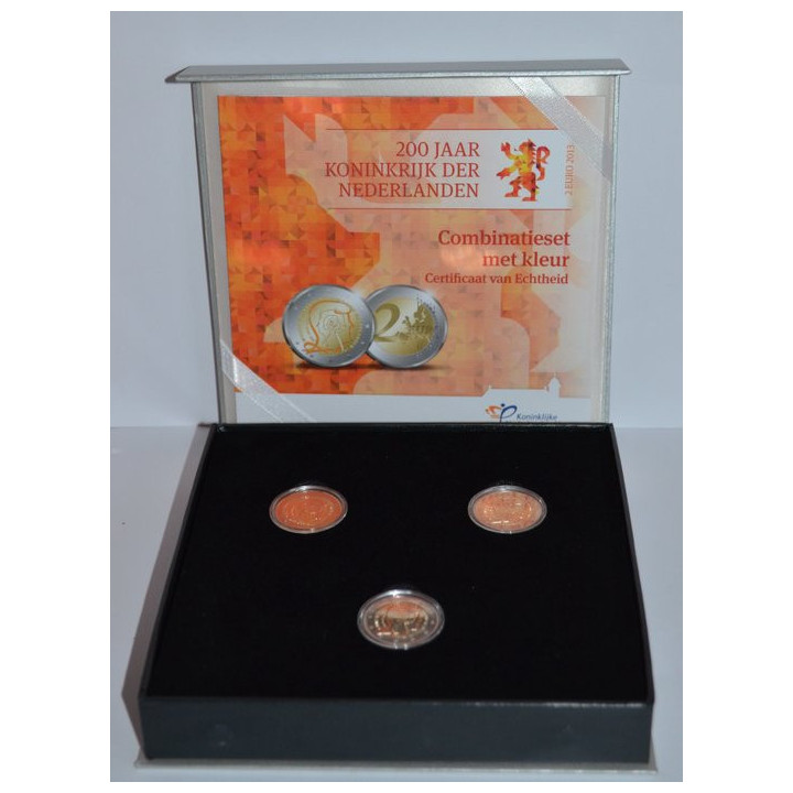 Netherlands 3 x 2 Euro 2013 "Kingdom" Set Color Proof