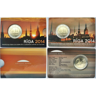 Latvia 2 Euro 2014 BU (Coin Card)