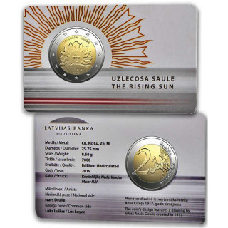 Latvia 2 Euro 2019 "Rising Sun" BU (Coin Card)