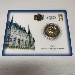 Luxembourg 2 Euro 2020 "Prince Henry" BU Coincard
