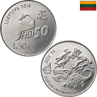 Lithuania 1,50 Euro 2018 "Physicists Day FiDi 50" UNC