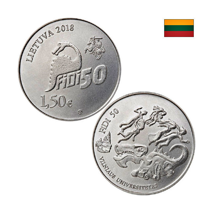 Lithuania 1,50 Euro 2018 "Physicists Day FiDi 50" UNC