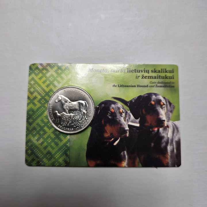 Lithuania 1,50 Euro 2017 "Hound & Horse" UNC Coin Card