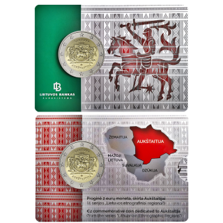 Lithuania 2 Euro 2020 "Aukštaitija" BU (Coin Card)