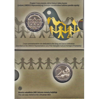 Lithuania 2 Euro 2018 "Songs & Dances" BU (Coin Card)