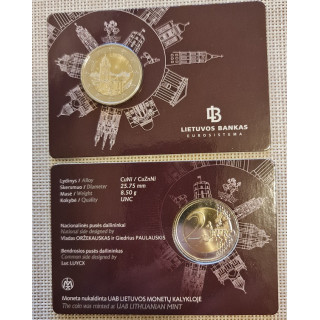 Lithuania 2 Euro 2017 "Vilnius" BU (Coin Card) RARE