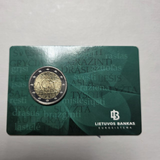 Lithuania 2 Euro 2015 "Lithuanian Language" BU (Coin Card) VERY RARE