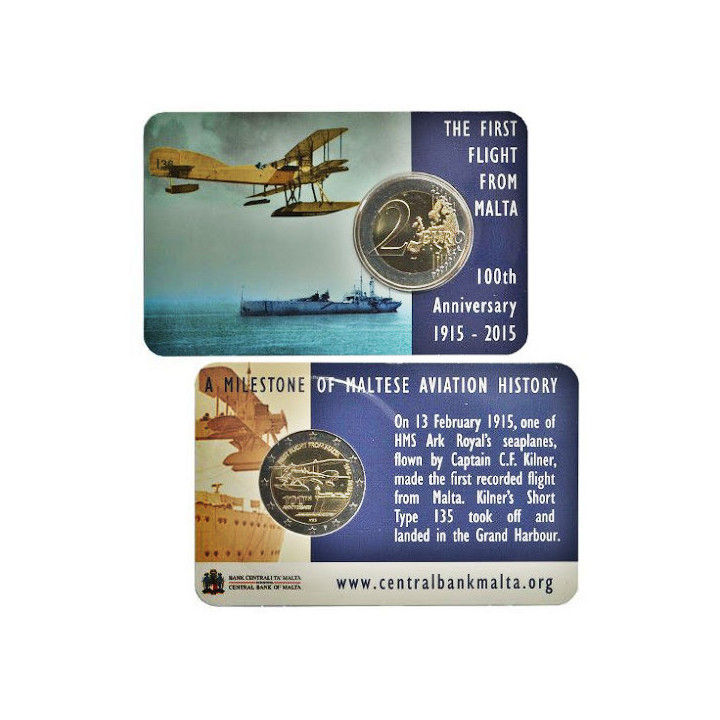 Malta 2 Euro 2015 "First Flight" BU (Coin Card)