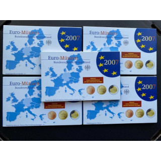 Germany Euro Set (5 x 5,88€) 2007 ADFGJ Proof