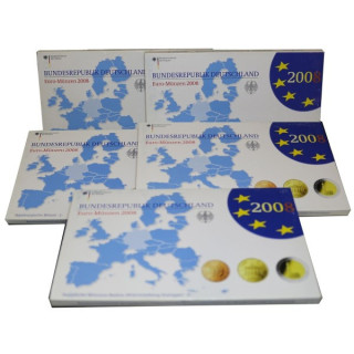 Germany Euro Set (5 x 5,88€) 2008 ADFGJ Proof
