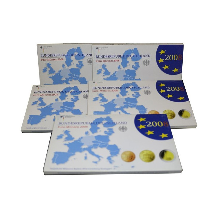 Germany Euro Set (5 x 5,88€) 2008 ADFGJ Proof