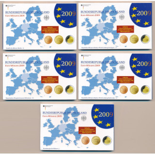 Germany Euro Set (5 x 5,88€) 2009 ADFGJ Proof