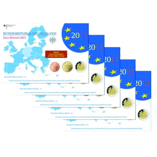 Germany Euro Set (5 x 5,88€) 2013 ADFGJ Proof