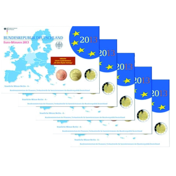Germany Euro Set (5 x 5,88€) 2013 ADFGJ Proof