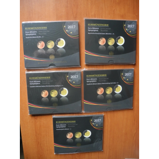 Germany Euro Set (5 x 5,88€) 2017 ADFGJ Proof
