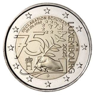 Luxembourg 2 Euro 2025 "Schuman Declaration" UNC