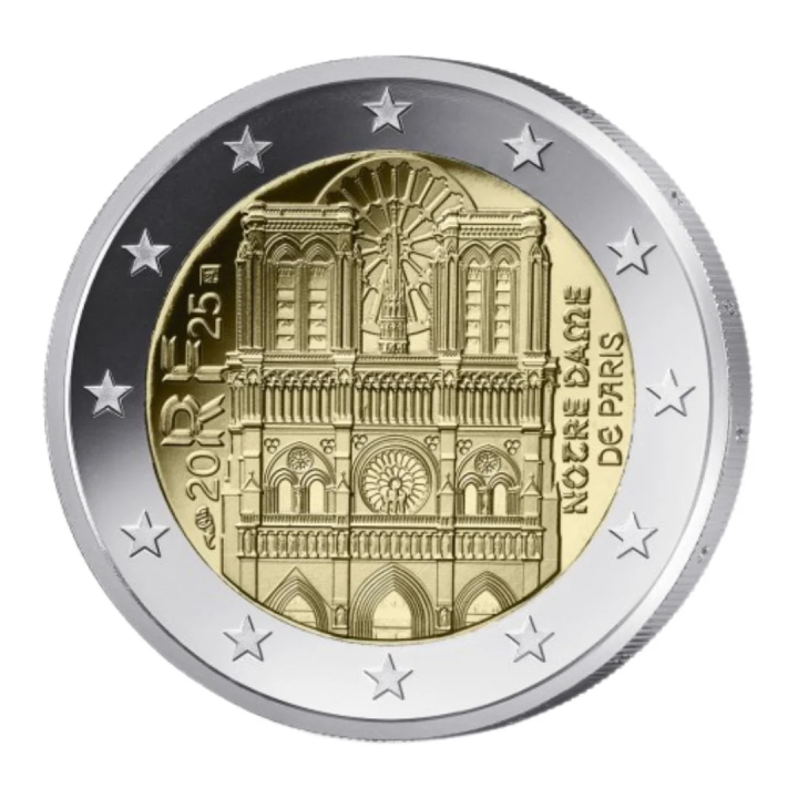 France 2 Euro 2025 "Notre-Dame de Paris Cathedral" PROOF