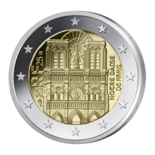 France 2 Euro 2025 "Notre-Dame de Paris Cathedral" UNC