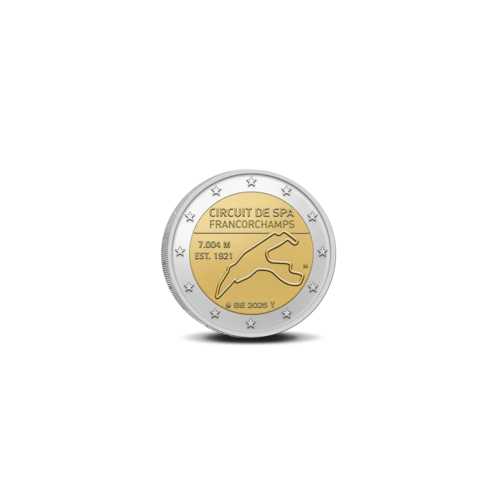 Belgium 2 Euro 2025 "Circuit de Spa-Francorchamps" BU (French, Coin Card)