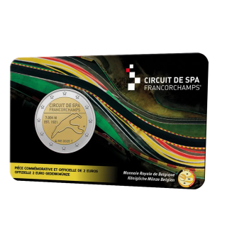 Belgium 2 Euro 2025 "Circuit de Spa-Francorchamps" BU (French, Coin Card)
