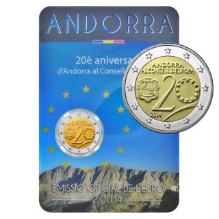 Andorra 2 Euro 2014 "Entry the Council" BU (Coin Card)
