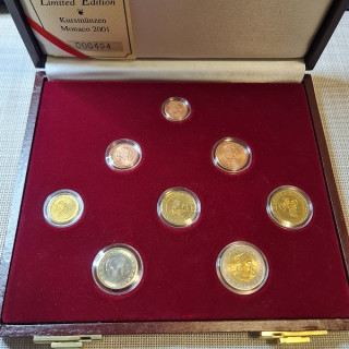 Monaco Euro Set (3,88€) 2001 Limited Edition UNC (Box)
