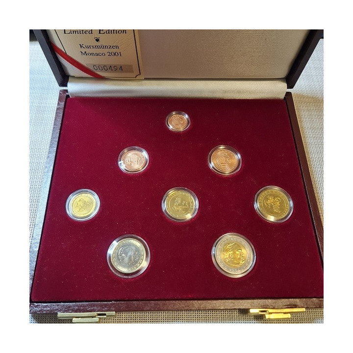 Monaco Euro Set (3,88€) 2001 Limited Edition UNC (Box)