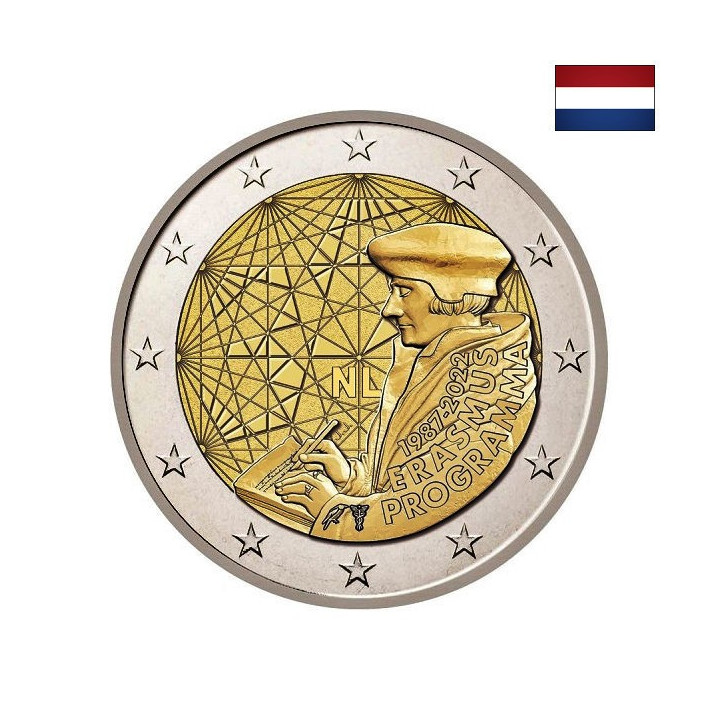 Netherlands 2 Euro 2022 "Erasmus (ERA)" UNC (Coin Card)