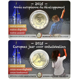 Belgium 2 Euro 2015 "Development" BU (French, Coin Card)
