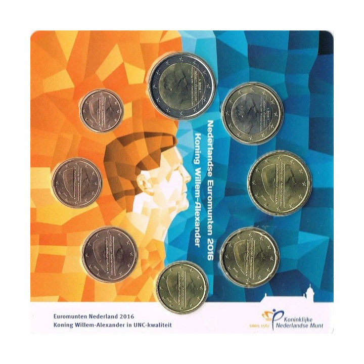 Netherlands Official Euro Set (3,88€) 2016 UNC