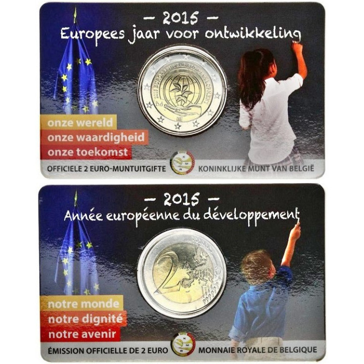 Belgium 2 Euro 2015 "Development" BU (Dutch, Coin Card)