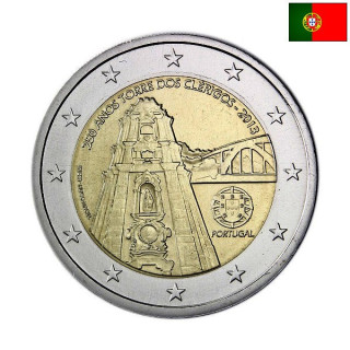 Portugal 2 Euro 2013 "Clérigos Tower" UNC