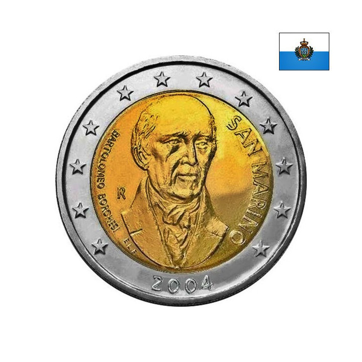 San Marino 2 Euro 2004 "Bartolomeo Borghesi" BU (Coin Card)