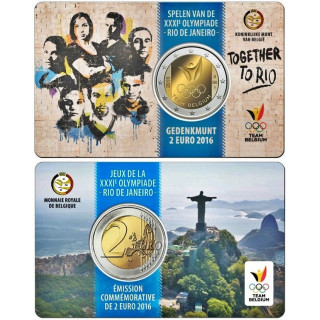 Belgium 2 Euro 2016 "Team Belgium" BU (Dutch, Coin Card)