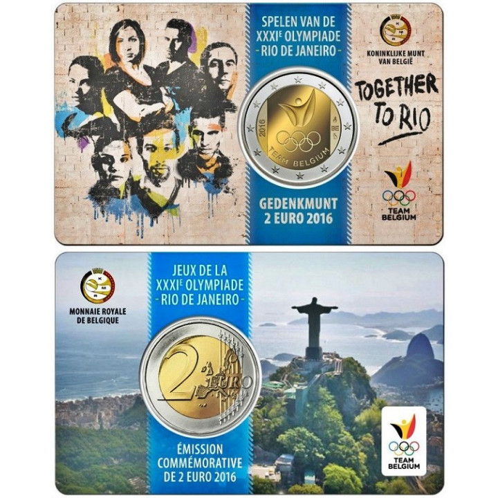 Belgium 2 Euro 2016 "Team Belgium" BU (Dutch, Coin Card)
